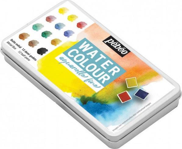 Produktbild Pebeo Feine Aquarellfarben Aquarell Farbkasten: 12 Halbe Näpfchen