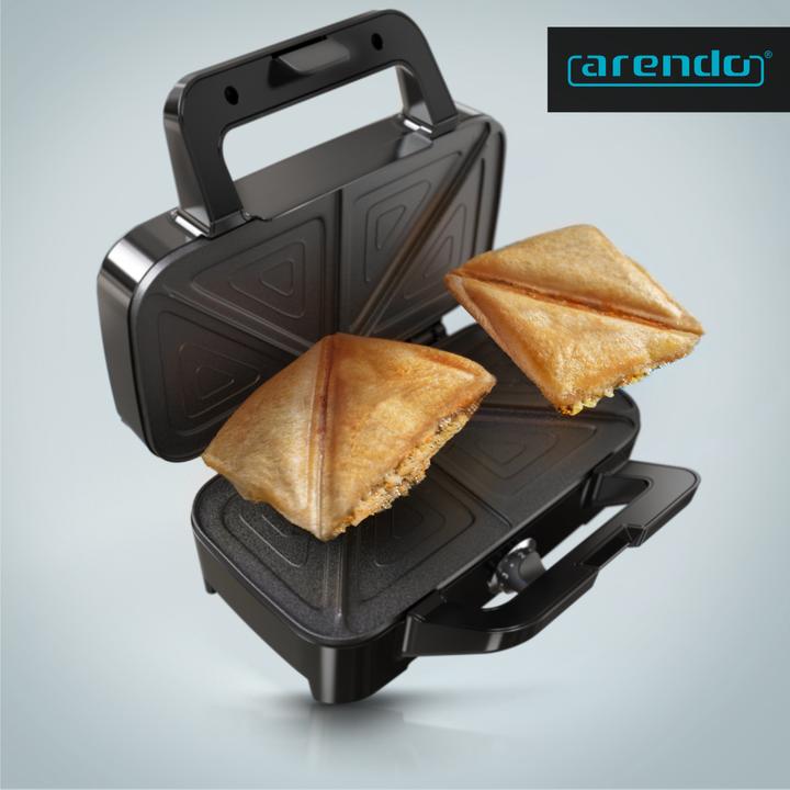 Produktbild Arendo Sandwichmaker 1200 W, Antihaftbeschichtung, Sandwichtoaster für große Toasts mit abnehmbaren Platten