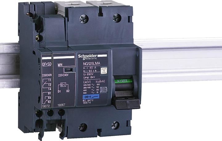 Actual product image Schneider Electric Auxiliary switch+error signalling. OF+SD f. 19072