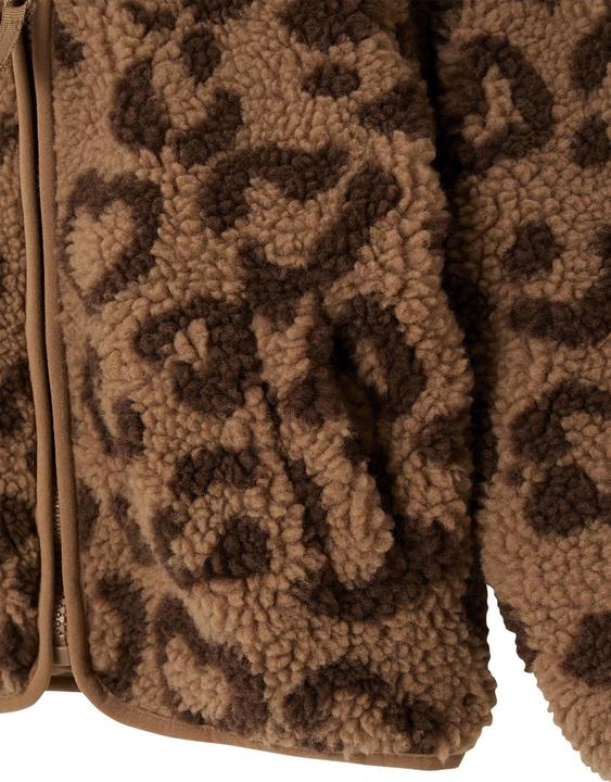 Immagine prodotto Vertbaudet Mädchen Teddyfleece-Jacke mit Kapuze und Leopardenmuster (110)
