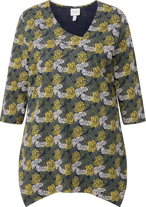 Produktbild Ulla Popken T-Shirt, Zipfelsaum, V-Ausschnitt, 3/4-Arm (58)