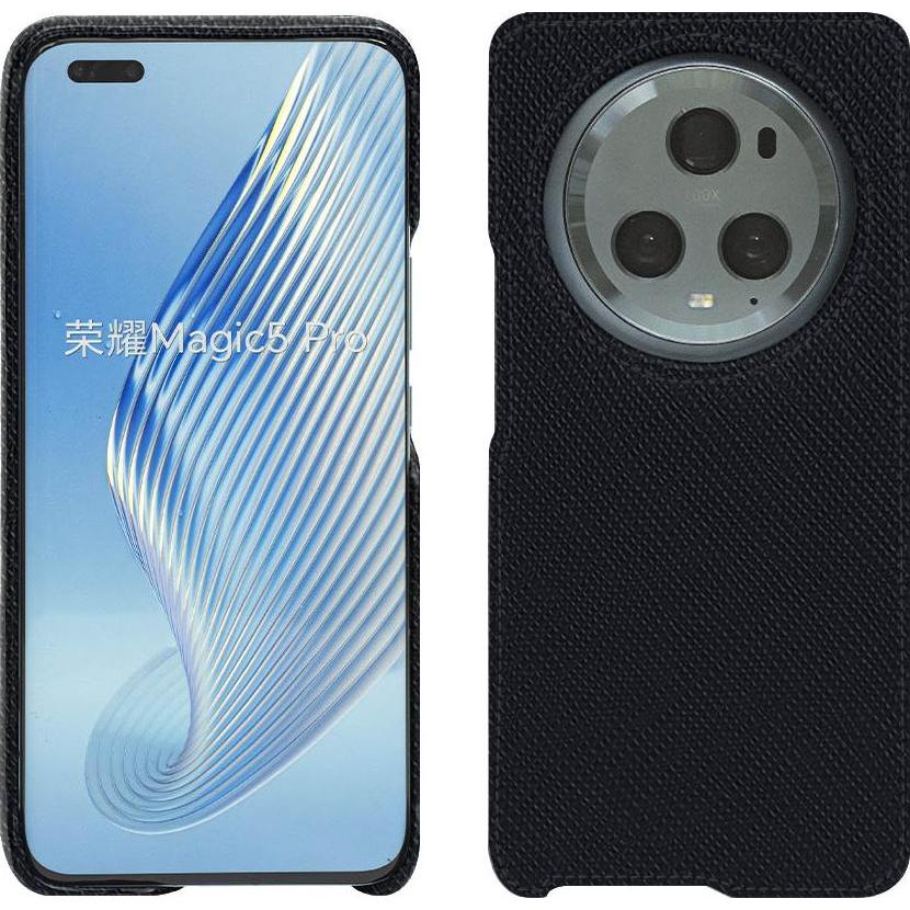Noreve Lederschutzhülle (Honor Magic5 Pro), Smartphone Hülle, Schwarz