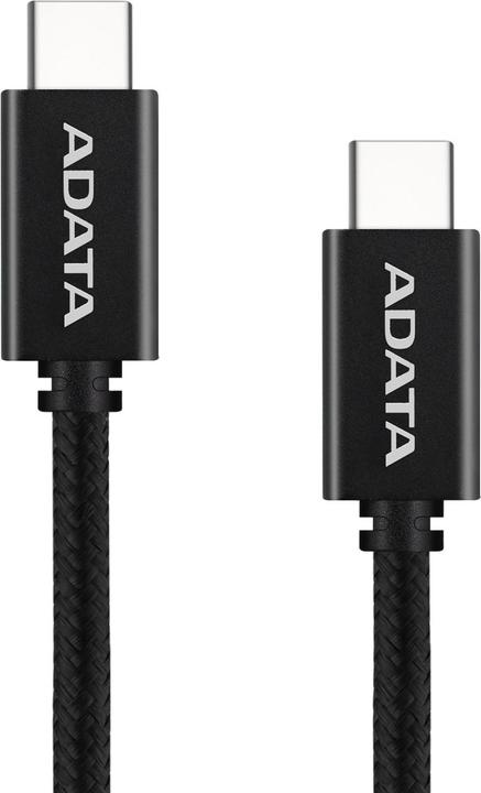 Adata USB 2.0 cable, USB-C plug > USB-C plug (black, 1 metre, PD 3.0, QC 3.0, charging at up to 100 (1 m, USB 2.0, 3 W)