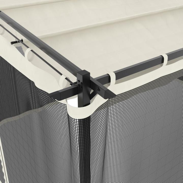 Produktbild vidaXL Gartenpavillon mit Ausziehbarem Dach Creme 3x3 m Stahl Pavillon (295.50 cm, 295.50 cm)