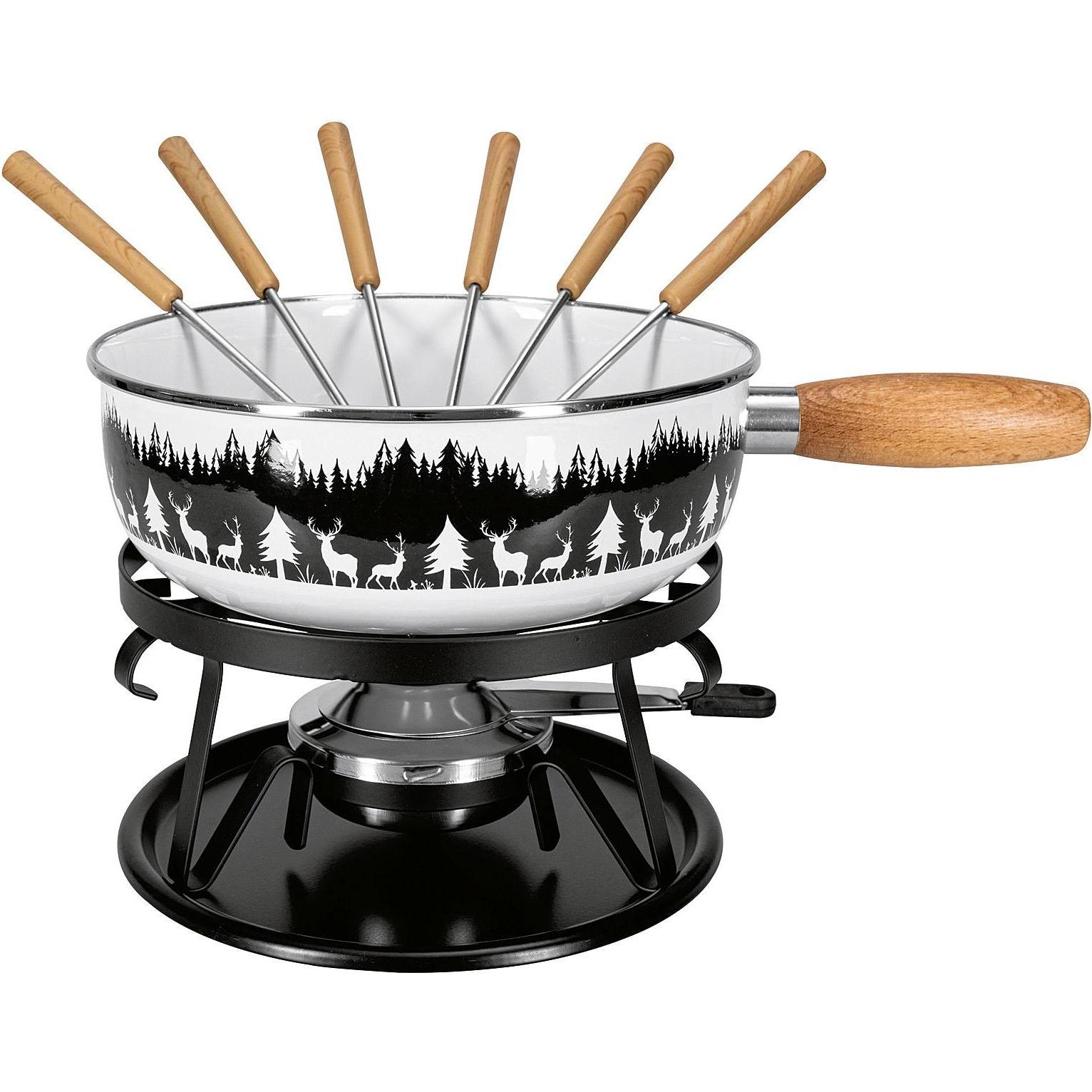 Nouvel Käsefondue, Fondue Set, Schwarz, Weiss