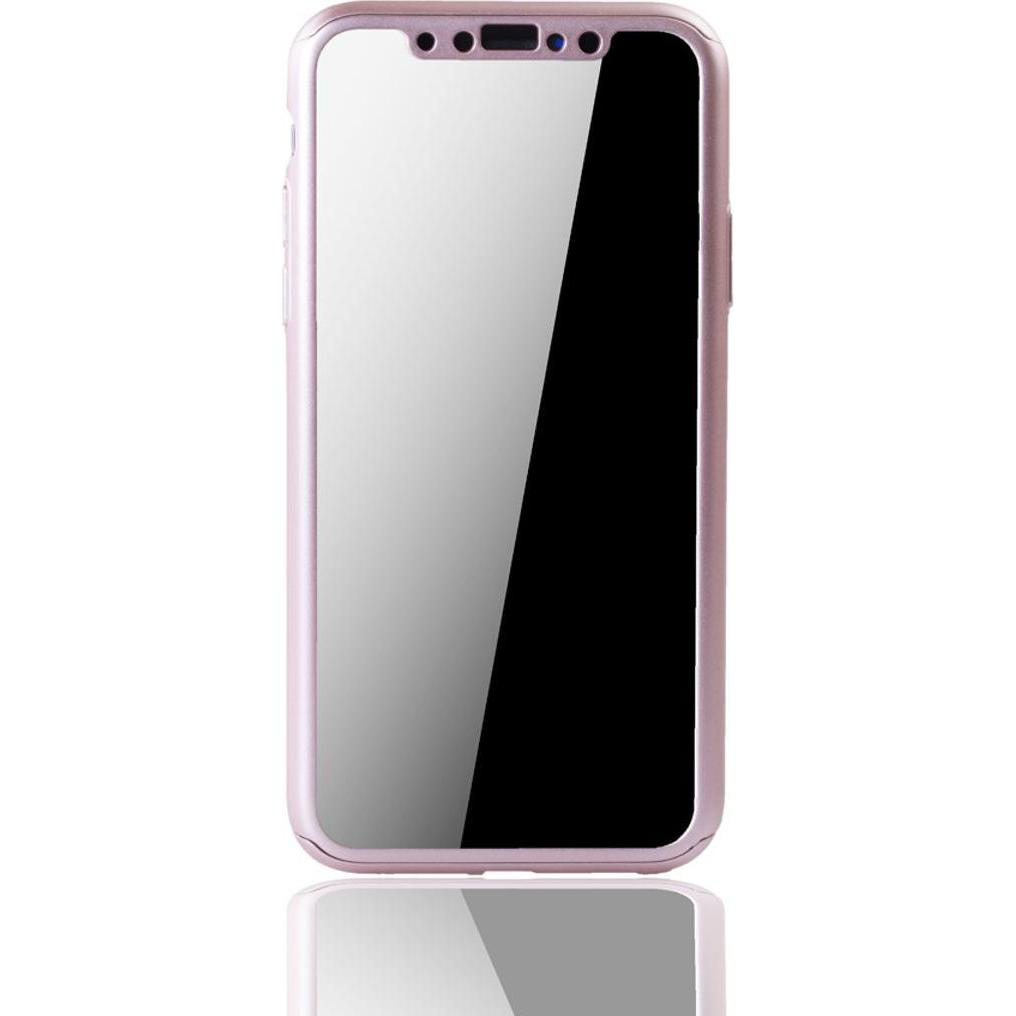 Thumbnail - König Design Hülle Handy Schutz für Apple iPhone XS Full Case Cover Displayschutz Bumper Rosa (Apple iPhone XS), Smartph...