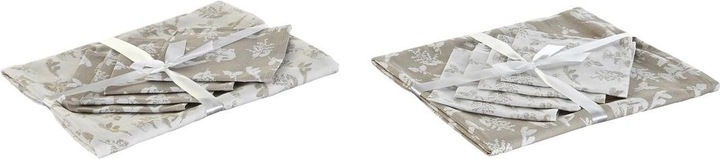 Produktbild DKD Home Decor Tischdecke und Servietten 2 Stück 150 x 150 x 0,5 cm Beige Weiss Hellbraun