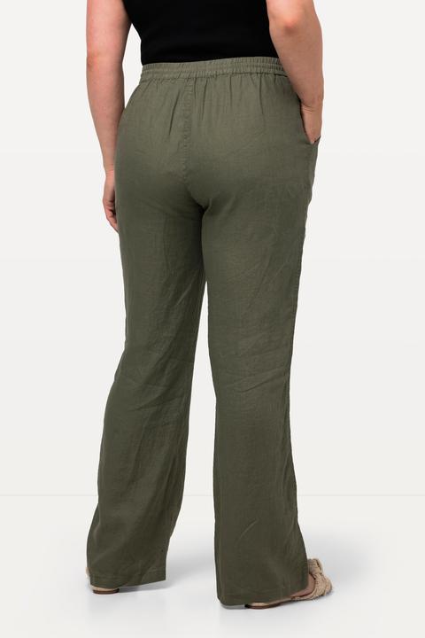 Produktbild Ulla Popken Leinenhose Mary, Elastikbund, weites, gerades Bein (44)