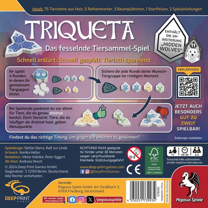 Actual product image Pegasus Triqueta Big Box (Deep Print Games) (German, 2 - 5 Players)