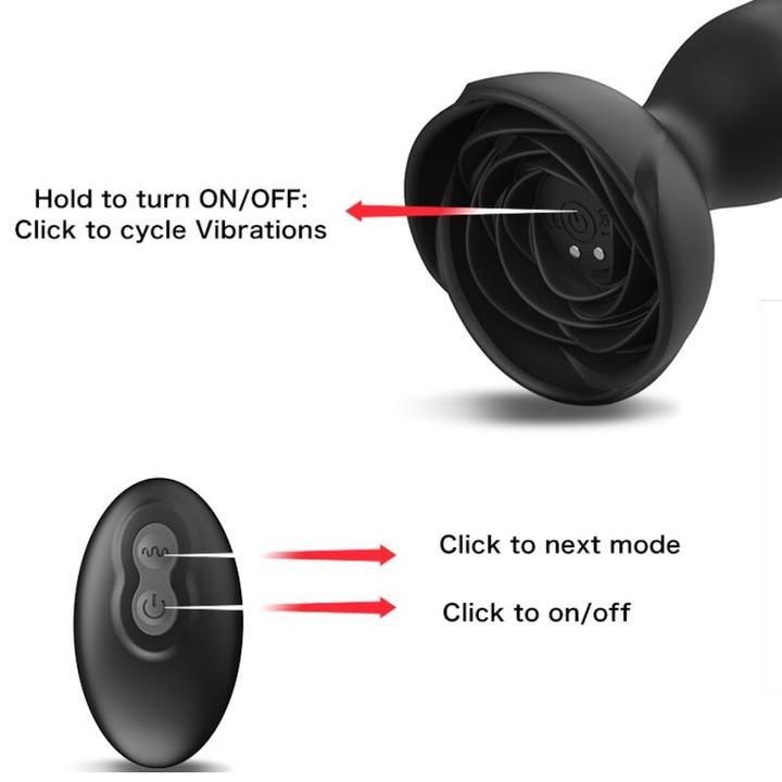Armony Extreme A Bloom Rose Vibrator & Anal Plug Remote Control Black