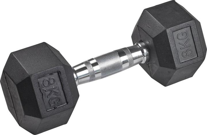 Actual product image Tanga Sports Rubber dumbbell HEX, 8 kg (1 x 8 kg)