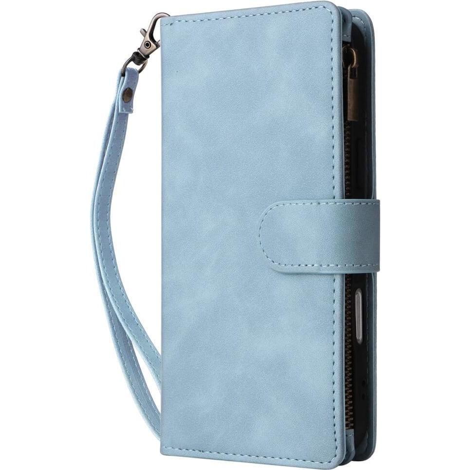 Cover-Discount iPhone 16 Pro - Brieftaschen Hülle mit Umhängeband (Apple iPhone 16 Pro), Smartphone Hülle, Blau