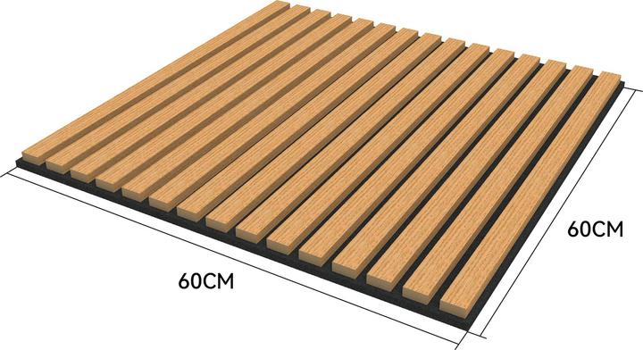 Produktbild neu.holz Akustik-Wandpaneel 16er Set Vang 60x60 cm Eichenoptik, dunkel ()