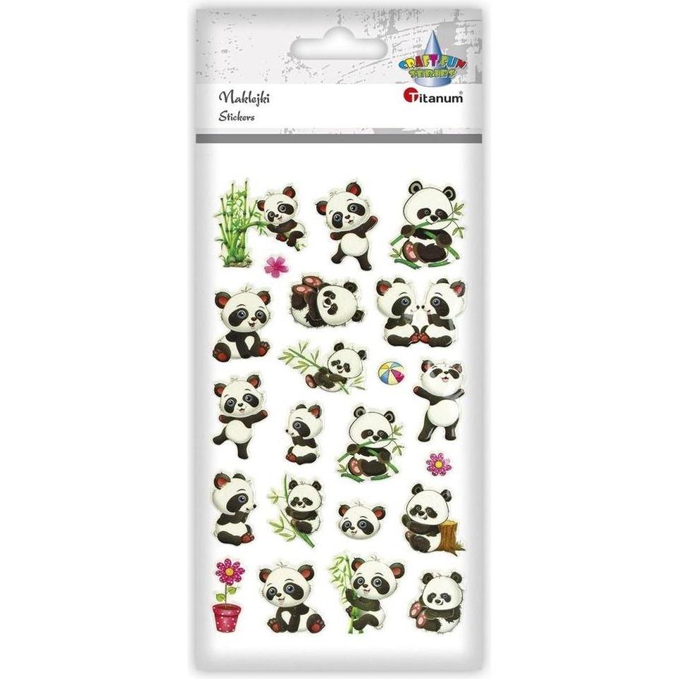 Titanum, Sticker, Konvexe Aufkleber, Pandabären, Mix, 22 Stk
