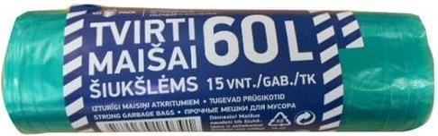 Staples Garbage Bags 60l 15pce Diff Colour (15x, 60 l)
