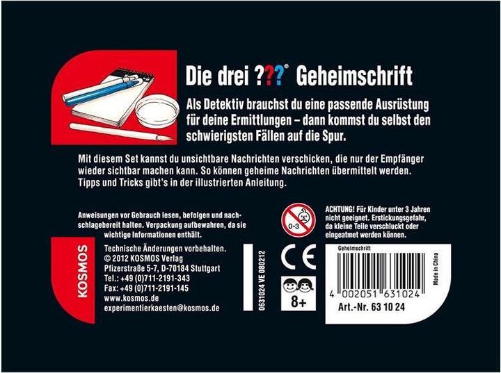 Produktbild Kosmos Die drei??? Geheimschrift