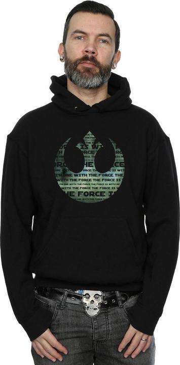 Immagine prodotto Star Wars Rogue One I'm One With The Force Alliance Emblem Green Felpa con Cappuccio Uomo (XL)