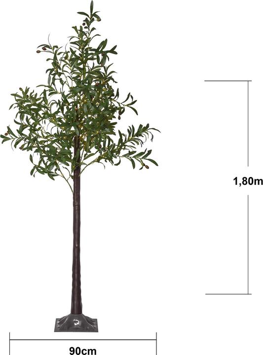 Image du produit Star Trading Arbre de décoration Olivec, 178 LED, 180 cm, vert (56 lm, IP44)