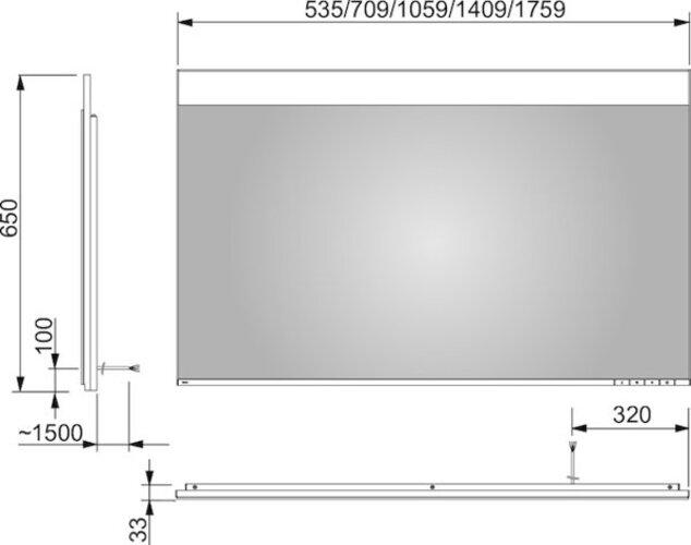 Image du produit Keuco Miroir lumineux Edition 400 11596, 1410 x 650 x 33 mm