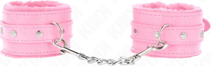 Kink PREMIUM FURNISHED Wrist Cuffs pink with pink strap adjustable 17-29 CM X 6 CM