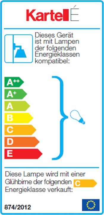Label énergétique Kartell E' 2.0 Applique murale (E14)