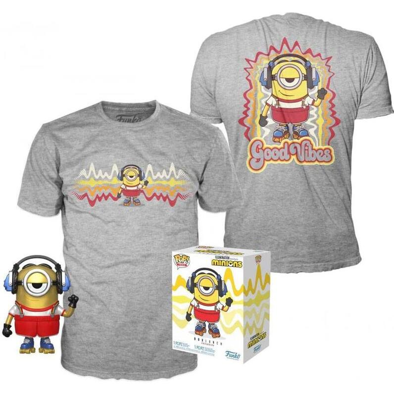 Funko MINIONS - POP N° 902 Roller Skating Stuart METALLIC SE + T-Shirt - XL