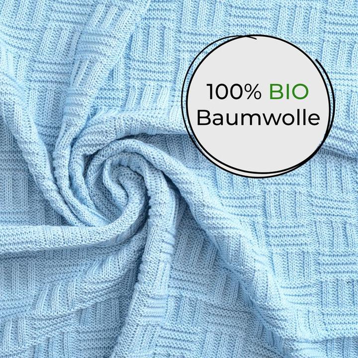 Image du produit Sonnenstrick Couverture bébé Couverture douillette Couverture en coton Couverture d'éveil (90 x 80 cm)