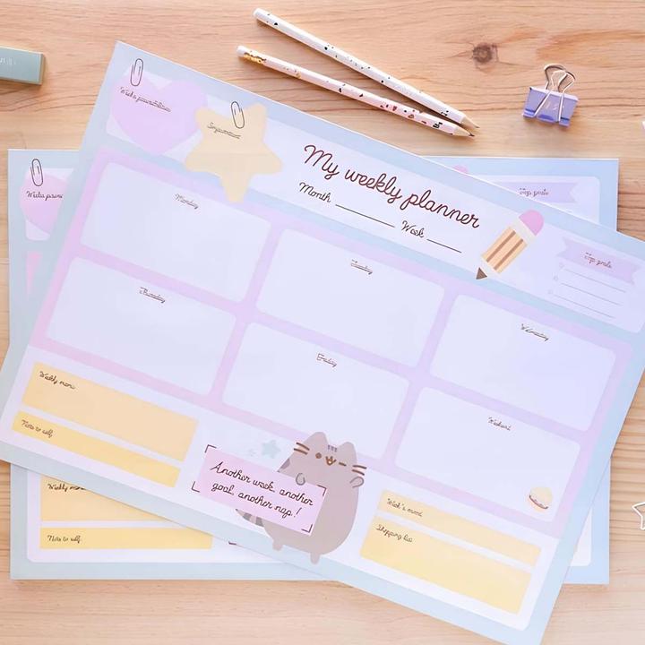 Actual product image Weekly note calendar Pusheen Block, 29.7 x 42 cm (A3)