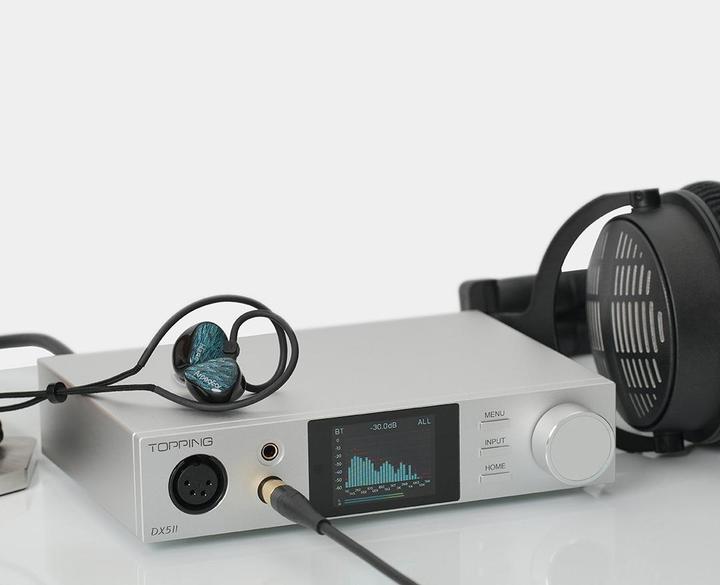 Image du produit Topping Wzmacniacz słuchawkowy DX5 II Kolor: Srebrny (commutateur de gain, Écran, USB-DAC, Bluetooth)