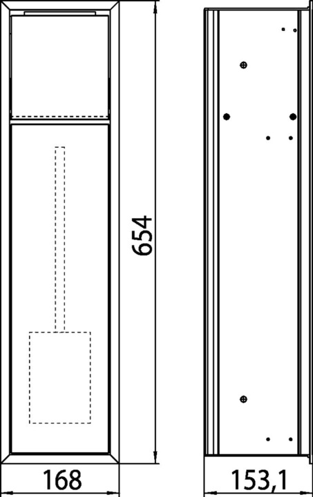 Produktbild Emco WC-Modul ASIS 150 Unterputz, 654x168mm chrom/schwarz