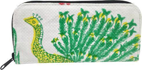 Produktbild Bekos Upcycling - Reissverschluss Geldbörse aus recycelten Futtersäcke Pfau