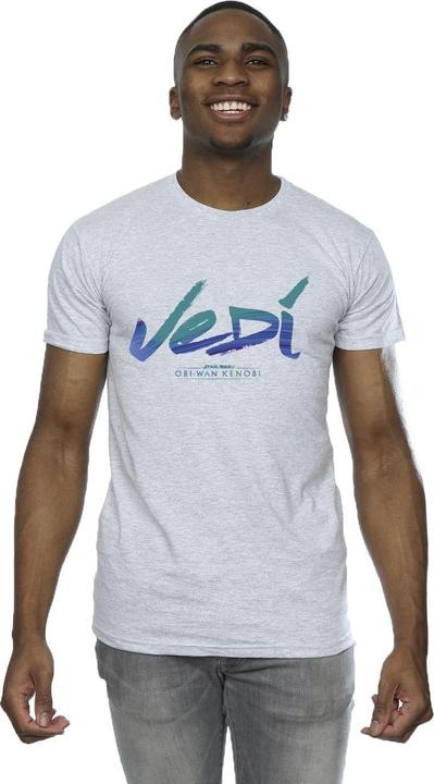 Actual product image Star Wars Mens Obi-Wan Kenobi Jedi Painted Font T-Shirt (4XL)