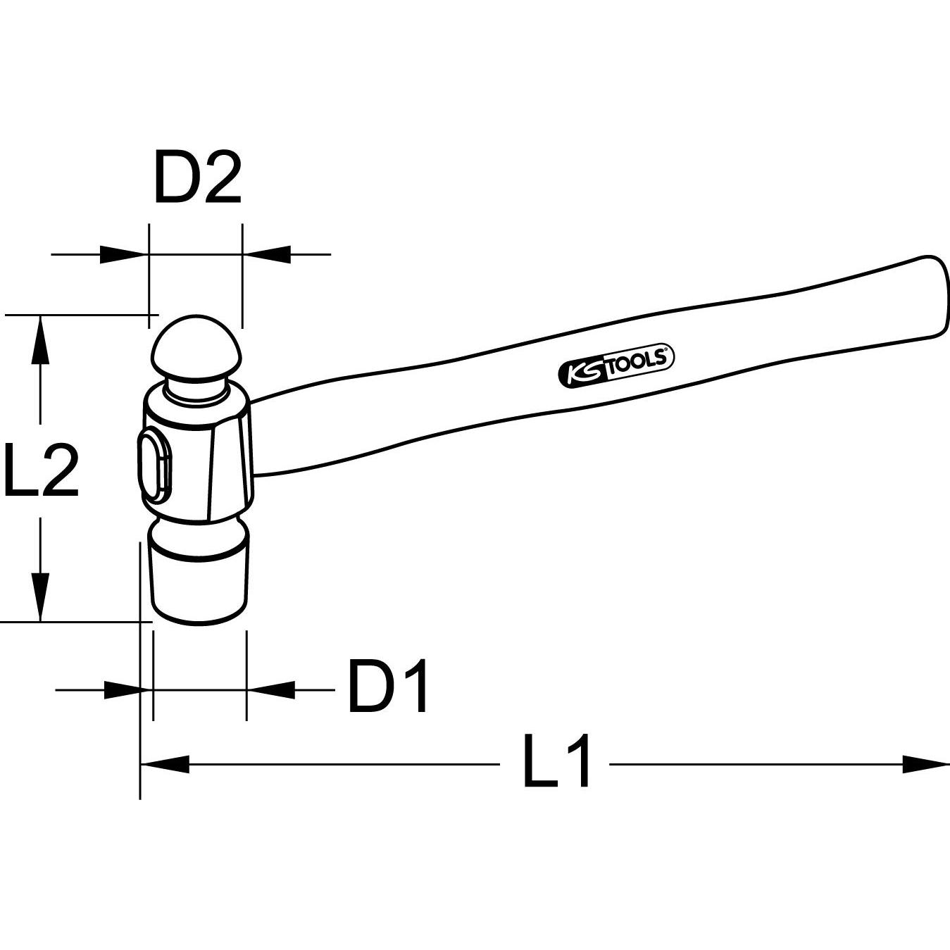 Thumbnail - KS Tools, Hammer, BRONZEplus Schlosserhammer (400 g)