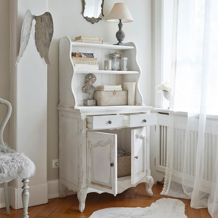 Image du produit Loberon Buffet Jarrettsville blanc antique (75 x 43 x 141 cm)