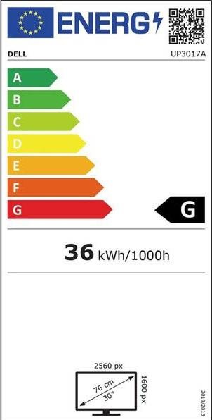 Energie-Label Dell Up3017 (2560 x 1600 Pixel, 30")
