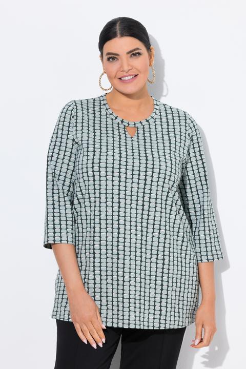 Actual product image Ulla Popken Graphic Print 3/4 Sleeve Tee (58)