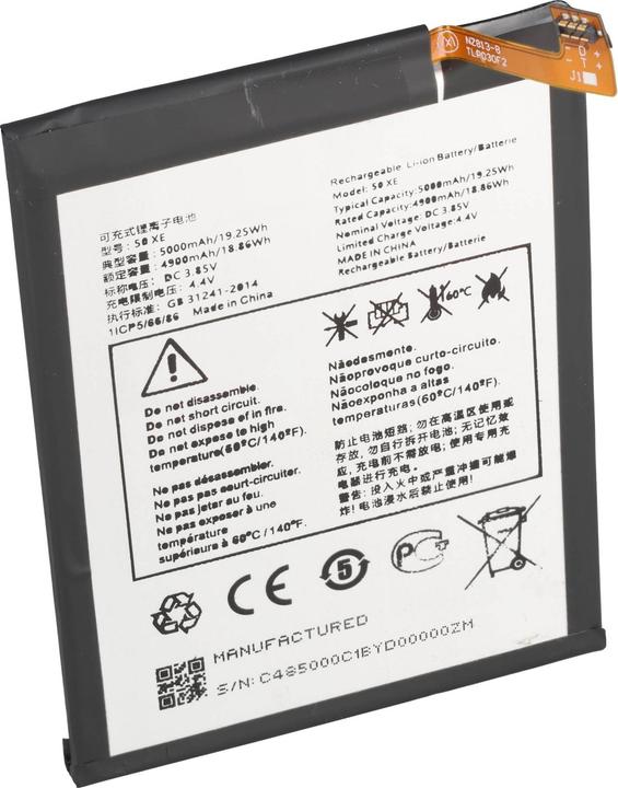 Produktbild AccuCell Akku passend für TCL 40 X, Li-Polymer, 3,85V, 5000mAh, 19,25Wh, ohne Werkzeug