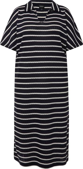 Produktbild Ulla Popken Strick-Midikleid, Ringel, V-Ausschnitt, Halbarm (62)