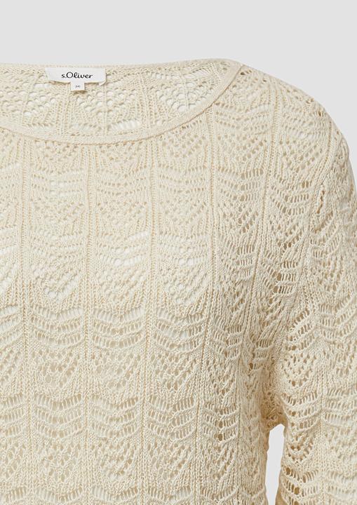 Image du produit S.Oliver Strickpullover Ajour-Strickpullover mit 3/4-Ärmeln (38)