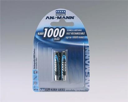 Actual product image Ansmann Typ 1000 (2 pcs., AAA / LR03 / Micro / R03 / AM4 / MN2400 / KR03, 1000 mAh)