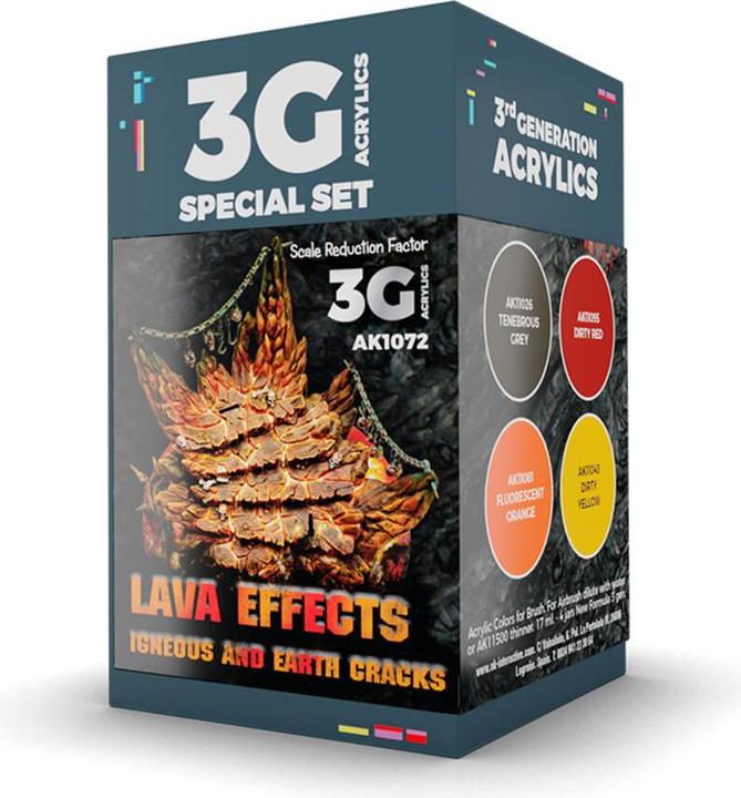 Actual product image AK Interactive Ak Set de Peinture - Wargame Set : Lava Effects