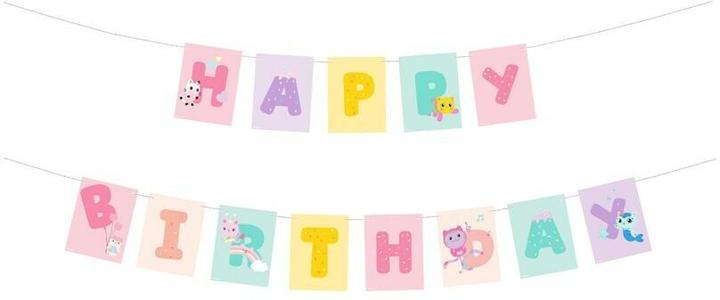 Productafbeelding Partydeco Banner Happy Birthday Gabby's Dollhouse, 180 x 15 cm, mix (1 Pcs.)