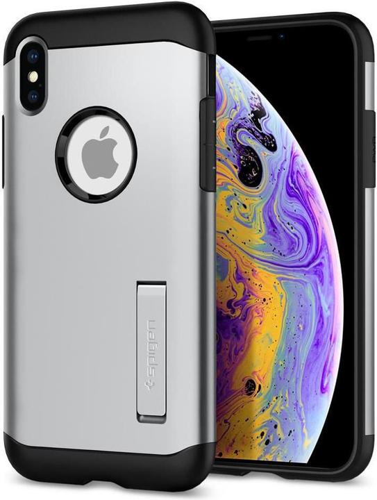Spigen Armatura sottile in argento satinato (Apple iPhone XS, Apple iPhone X)