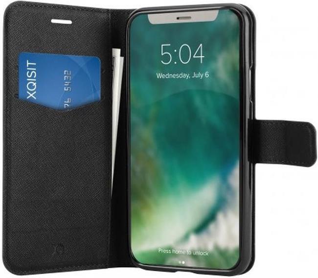 Xqisit Portefeuille Etui Viscose noir (Apple iPhone XS Max)