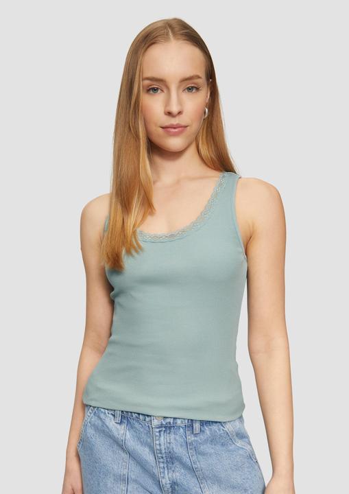 Actual product image S.Oliver T-Shirt Ripptop mit Spitze am Ausschitt (XXL)