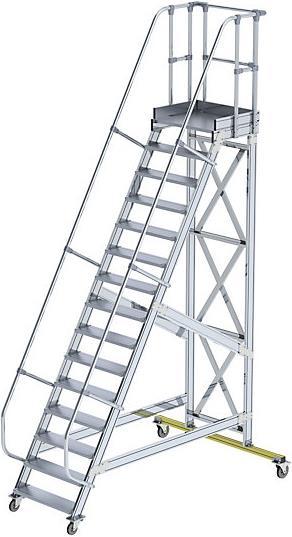 Produktbild Munk Plattformtreppe fahrbar 60° Stufenbreite 800 mm 15 Stufen (Plattformleiter, 80 cm)
