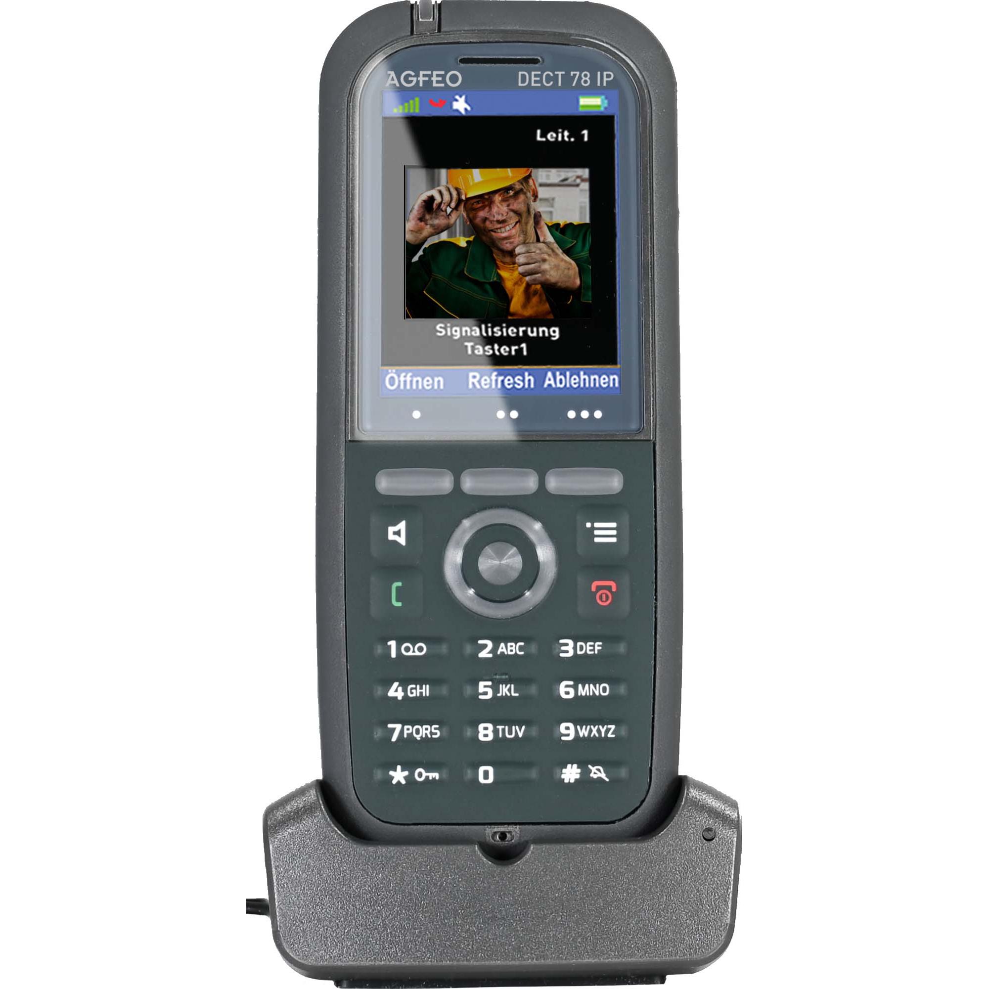 Agfeo DECT 78 IP - IP-Telefon - Grau - Kabelloses Mobilteil - Tisch/Bank - IP65 - 249, Telefon, Grau