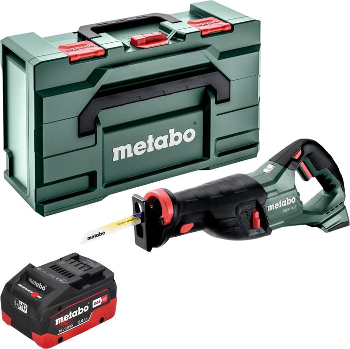 Produktbild Metabo SSEP 18 LT Akku Säbelsäge 18 V 32 mm + 1x LiHD Akku 8,0 Ah + Metabox - ohne Ladegerät