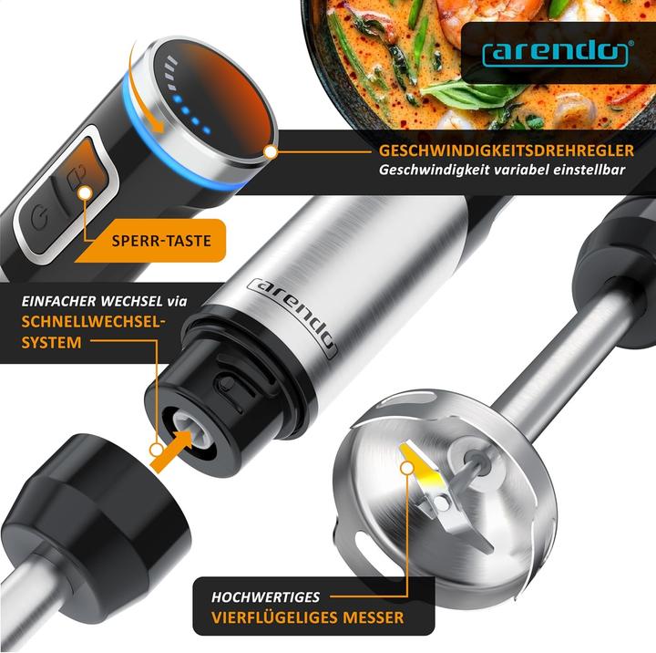 Produktbild Arendo Stabmixer mit Edelstahlaufsatz