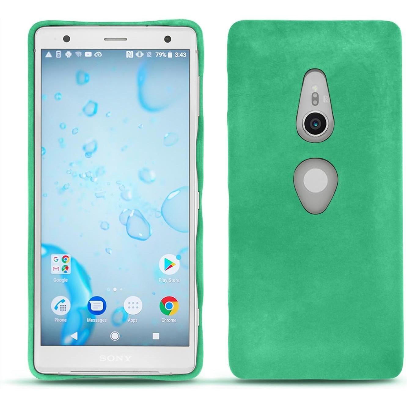 Thumbnail - Noreve Lederschutzhülle (Sony Xperia XZ2), Smartphone Hülle, Grün